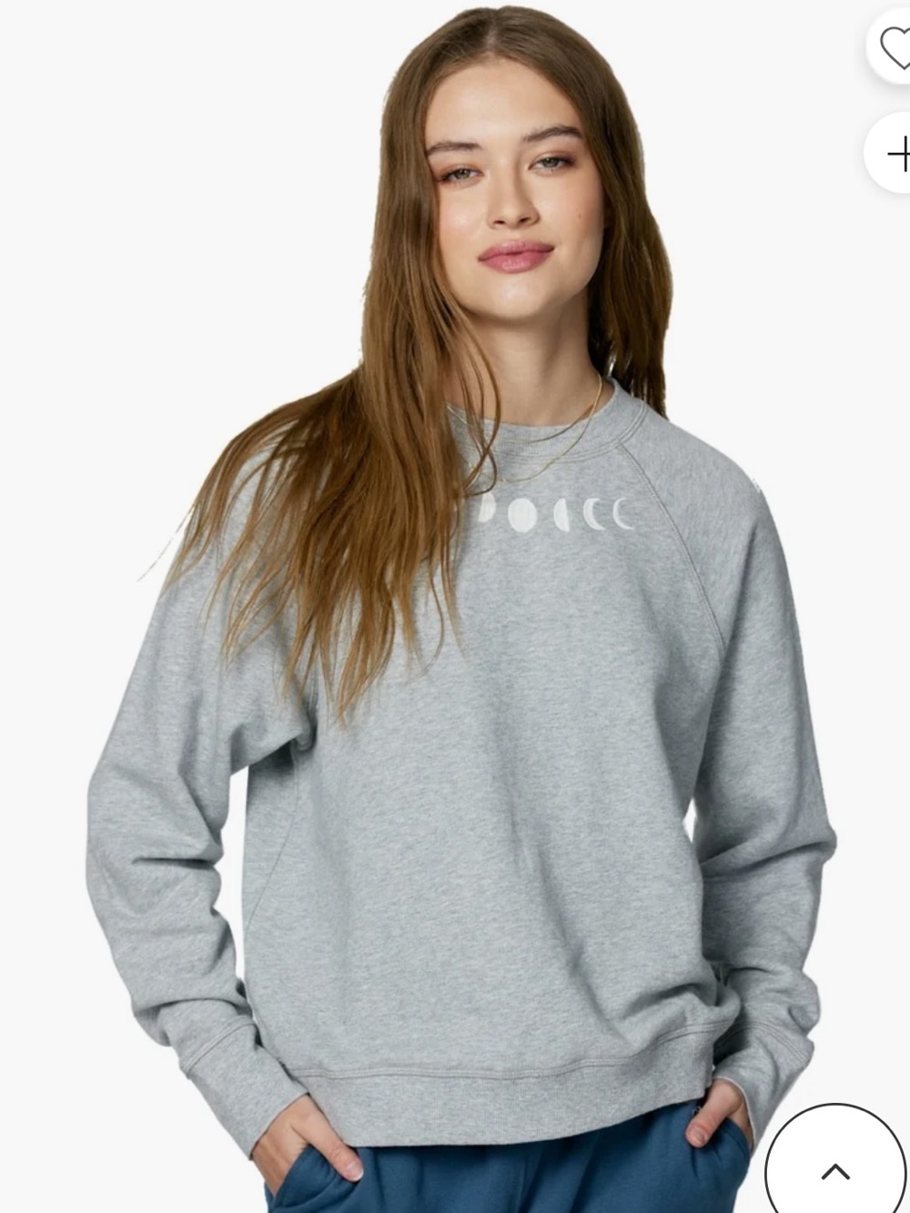 Spiritual Gangster Moon Phase Bridget Raglan Pullover Sweatshirt Gray XL